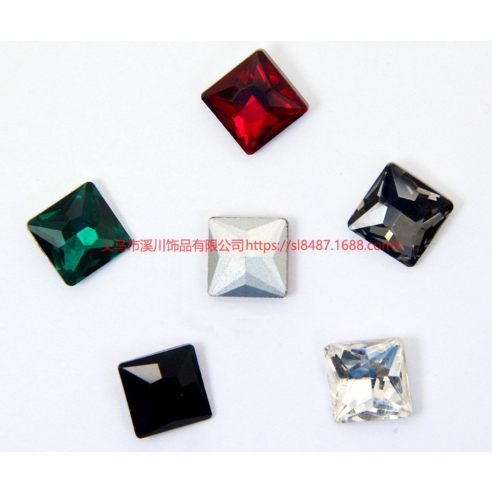 Đá Pha Lê Hình Vuông Cao Cấp 12mm 14mm Dùng Làm Trang Sức DIY