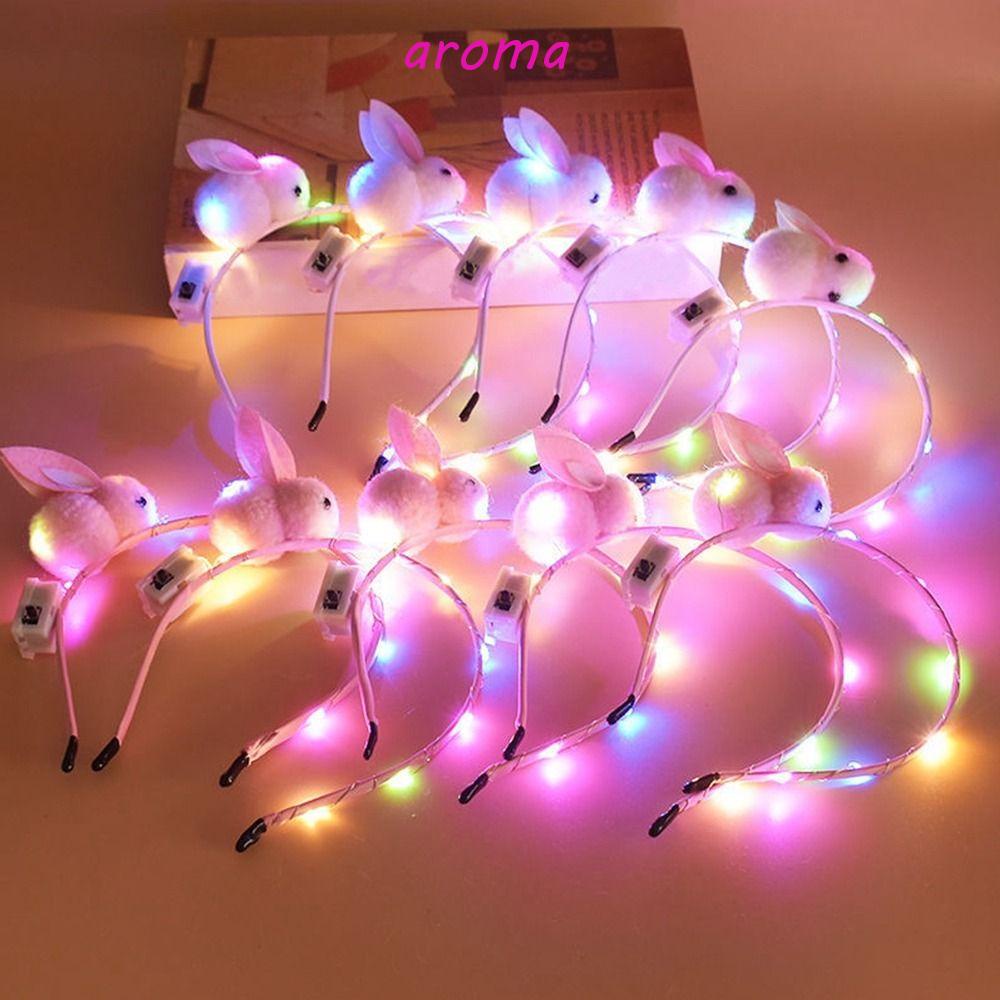 Băng Đô Cài Tóc Hình Thỏ Hoạt Hình Phát Sáng Đơn Giản Cho Nữ