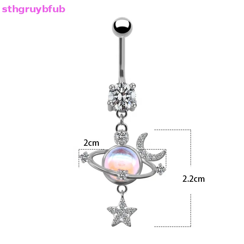 Khuyên Rốn Bằng Thép Không Gỉ Hình Trăng Sao Thời Trang