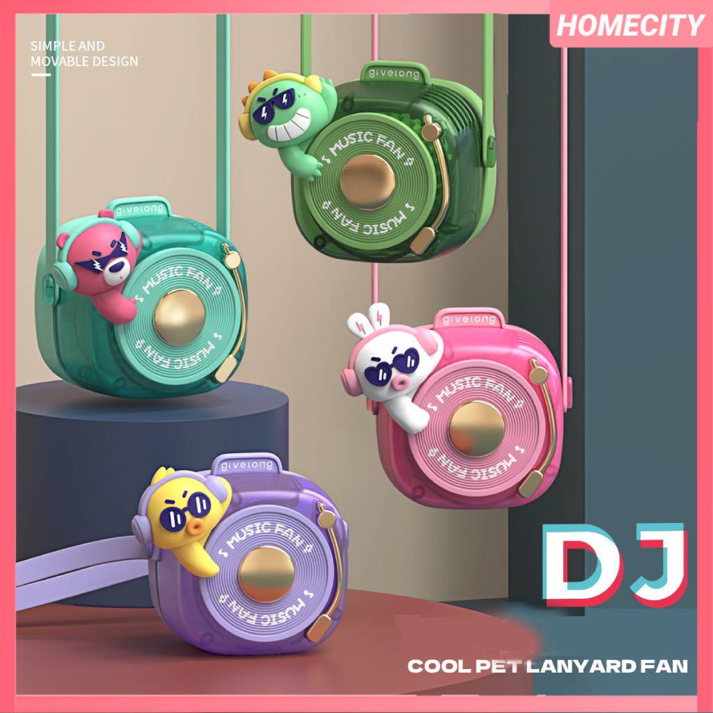Quạt trần DJ Bộ sưu tập DJ bàn xoay mini USB Quạt di động có dây quanh cổ Quạt di động có 4 màu để lựa chọn