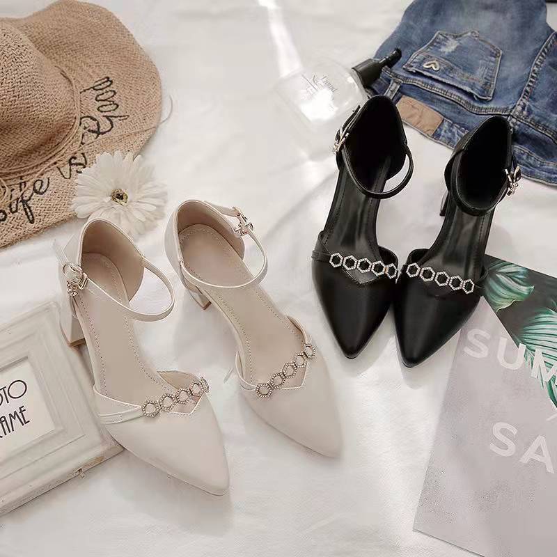 Sandal Cao Gót Mũi Nhọn Thiết Kế Mới Thời Trang Mùa Hè 2023 Dành Cho Nữ