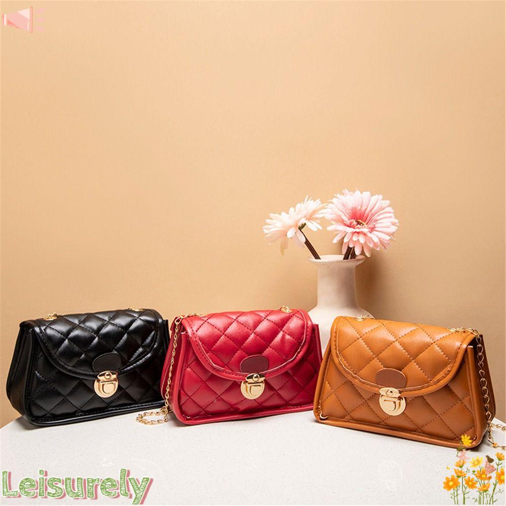 Túi Da PU Đeo Chéo Nhỏ Xinh Phối Quai Xích Thời Trang Cho Nữ