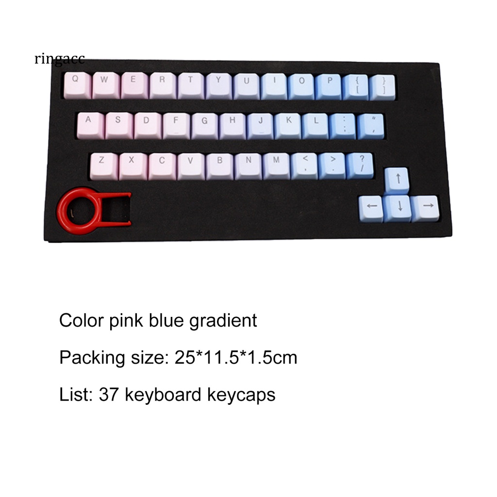 Nút Bàn Phím Cơ PBT 37 Phím Màu Hồng / Xanh Dương Gradient Thay Thế Cho Laptop / Máy Tính