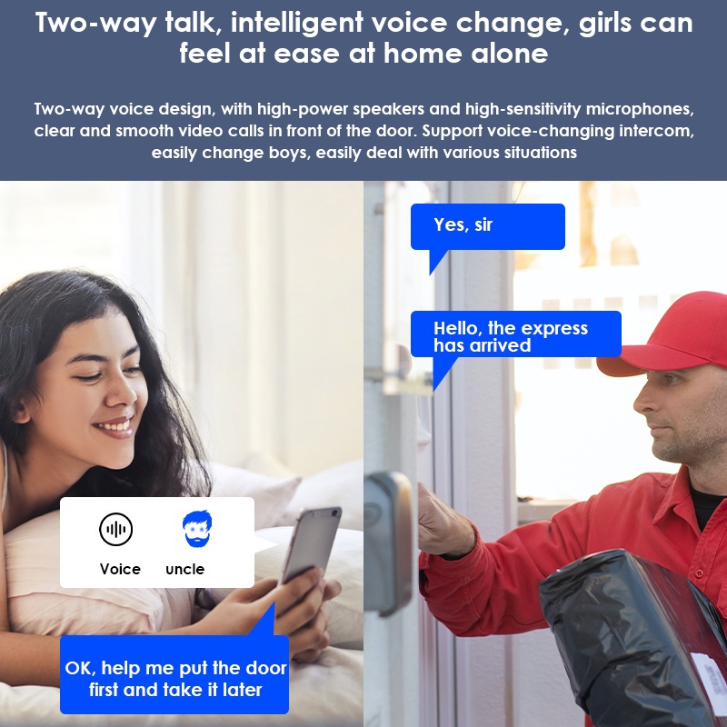 Chuông Cửa Thông Minh Kết Nối WIFI Không Dây Hỗ Trợ Quay Video HD IR Nhìn Ban Đêm Cho IOS Android