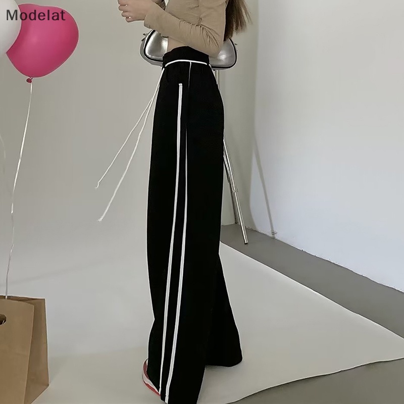 Quần Jogger MFC Y2K Lưng Cao Ống Rộng Có Dây Rút Màu Đen Thời Trang Đường Phố Mùa Xuân Hè