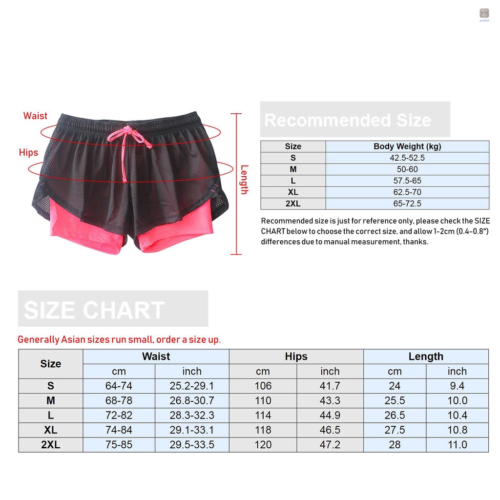 Quần Short Thể Thao 2 Trong 1 Lưng Thun Rút Dây Nhanh Khô Thoáng Khí Cho Nữ