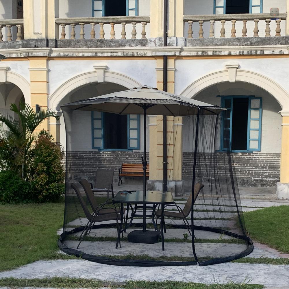 Tấm Lưới Gắn Dù 11ft Có Thể Điều Chỉnh Kèm Khóa Kéo Đôi Cho Sân Vườn Ngoài Trời