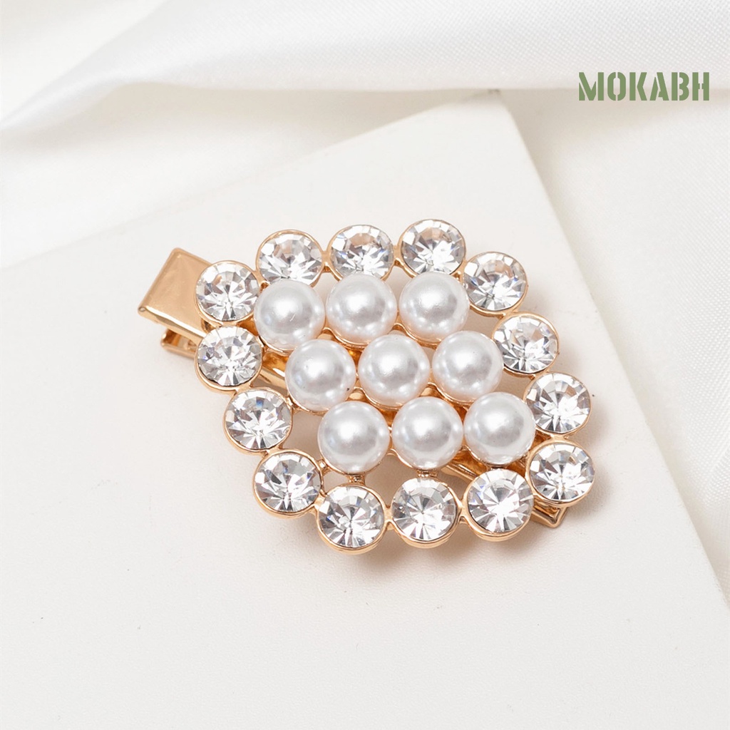 Kẹp Tóc Hình Thoi Đính Ngọc Trai Nhân Tạo Lấp Lánh Thời Trang Cho Nữ