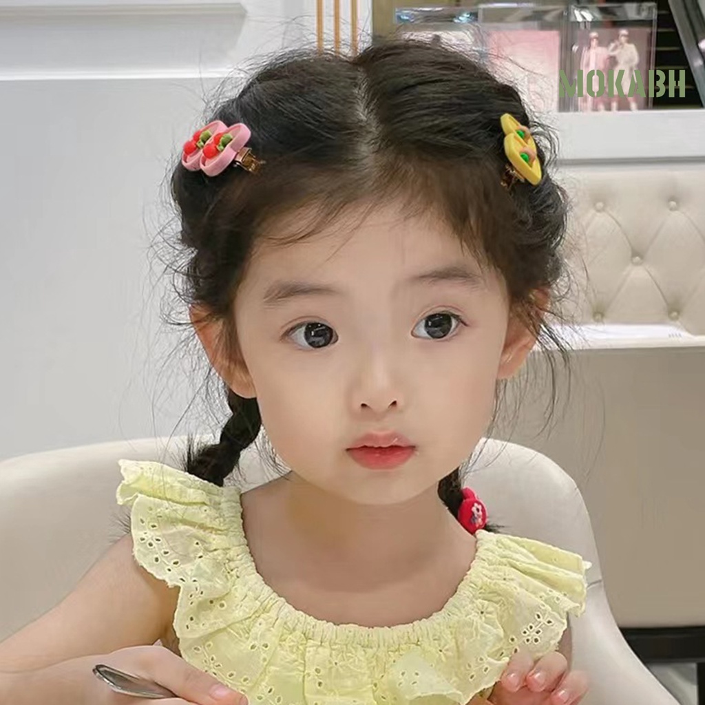 Kẹp Tóc Hình Gấu Hoạt Hình Bằng Thép Không Gỉ Co Giãn Gọn Nhẹ Chống Trượt Cho Bé Gái