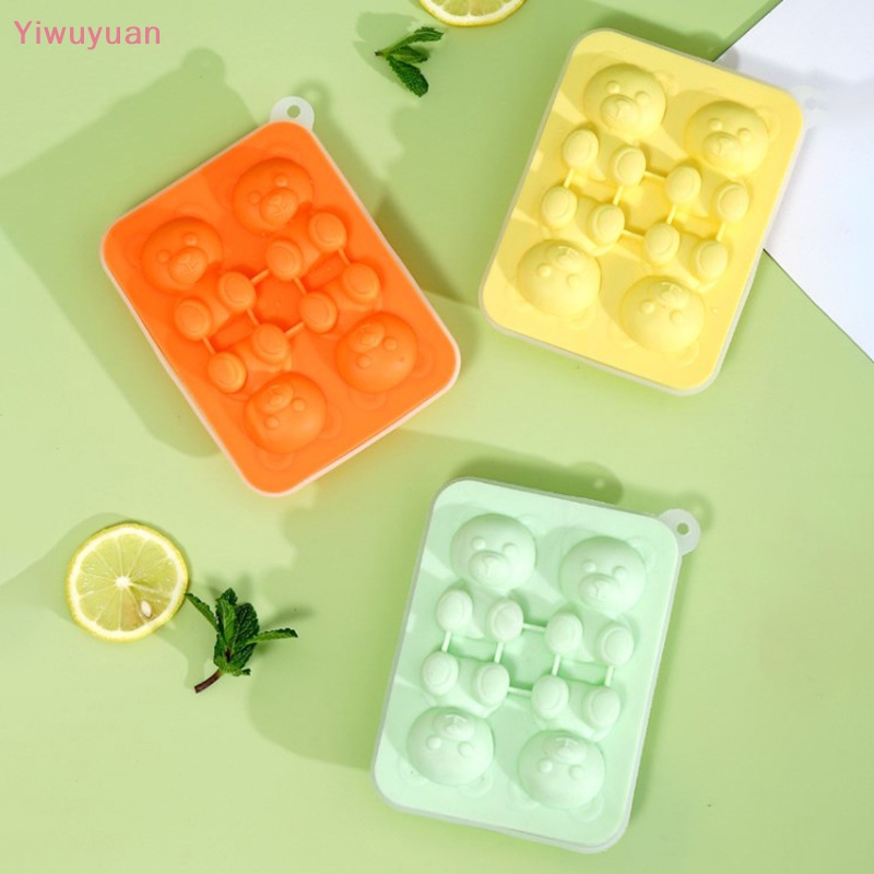 &lt; Yiwuyuan &gt; Khuôn Làm Đá Viên Hình Gấu Dễ Thương Chống Văng Và Rơi Dễ Dàng Để Tủ Lạnh Mới