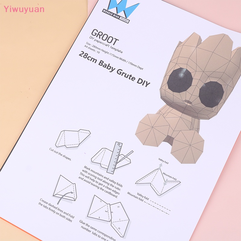 Mô Hình Nhân Vật Groot Olaf 3D Bằng Giấy Thủ Công Dùng Trang Trí Mới