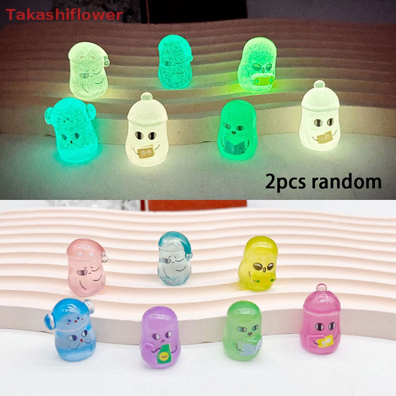 Set 2 Mô Hình Xe Hơi Hạt Đậu Đỏ Mini Bằng Nhựa Resin Màu Dạ Quang Trang Trí Sân Vườn