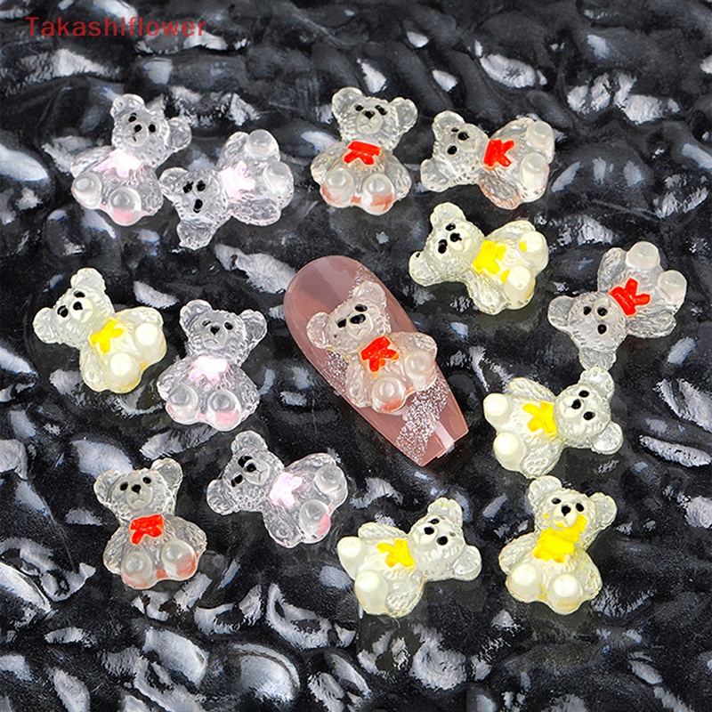 Set 10 Phụ Kiện Trang Trí Móng Tay DIY Hình Que Kem Hoạt Hình Dạ Quang Dễ Thương