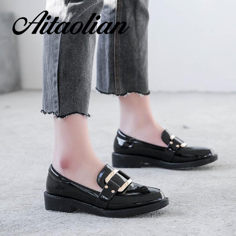 Giày Da Đế Cao Thời Trang Dành Cho Nữ