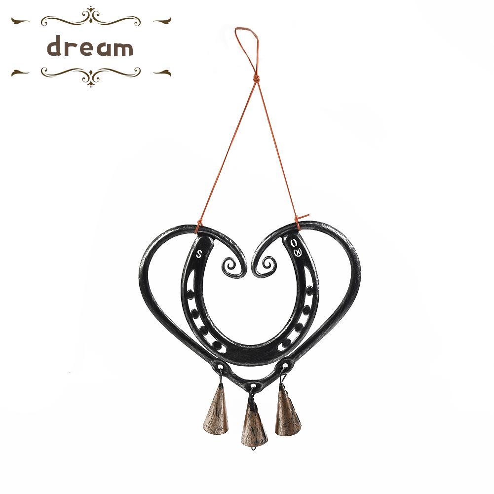 【DREAMLIFE】Love Wind Chime With Steel Nails Home Decoration Lucky Love Wind Chimes Pendant Brand New