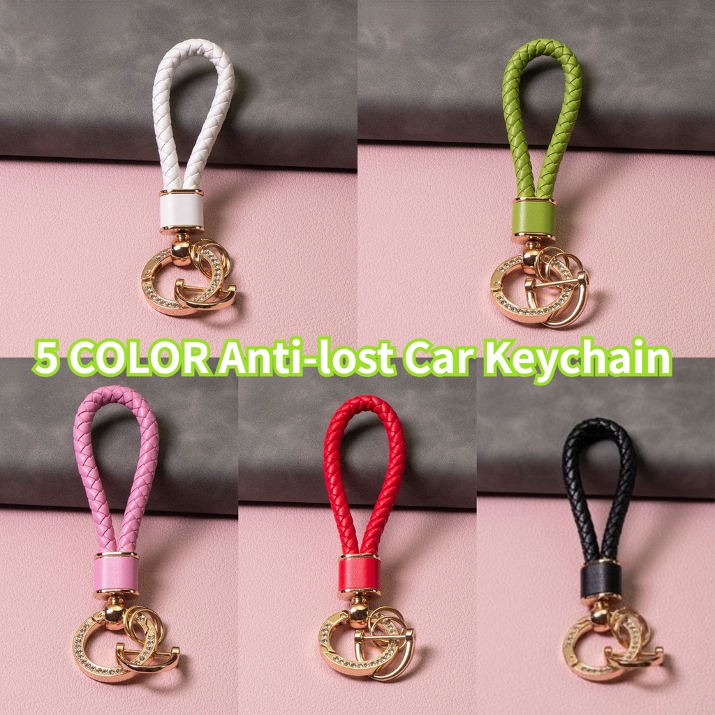 Móc Chìa Khóa Xe Hơi Bằng Da Đính Pha Lê Lấp Lánh Chống Thất Lạc Tiện Dụng