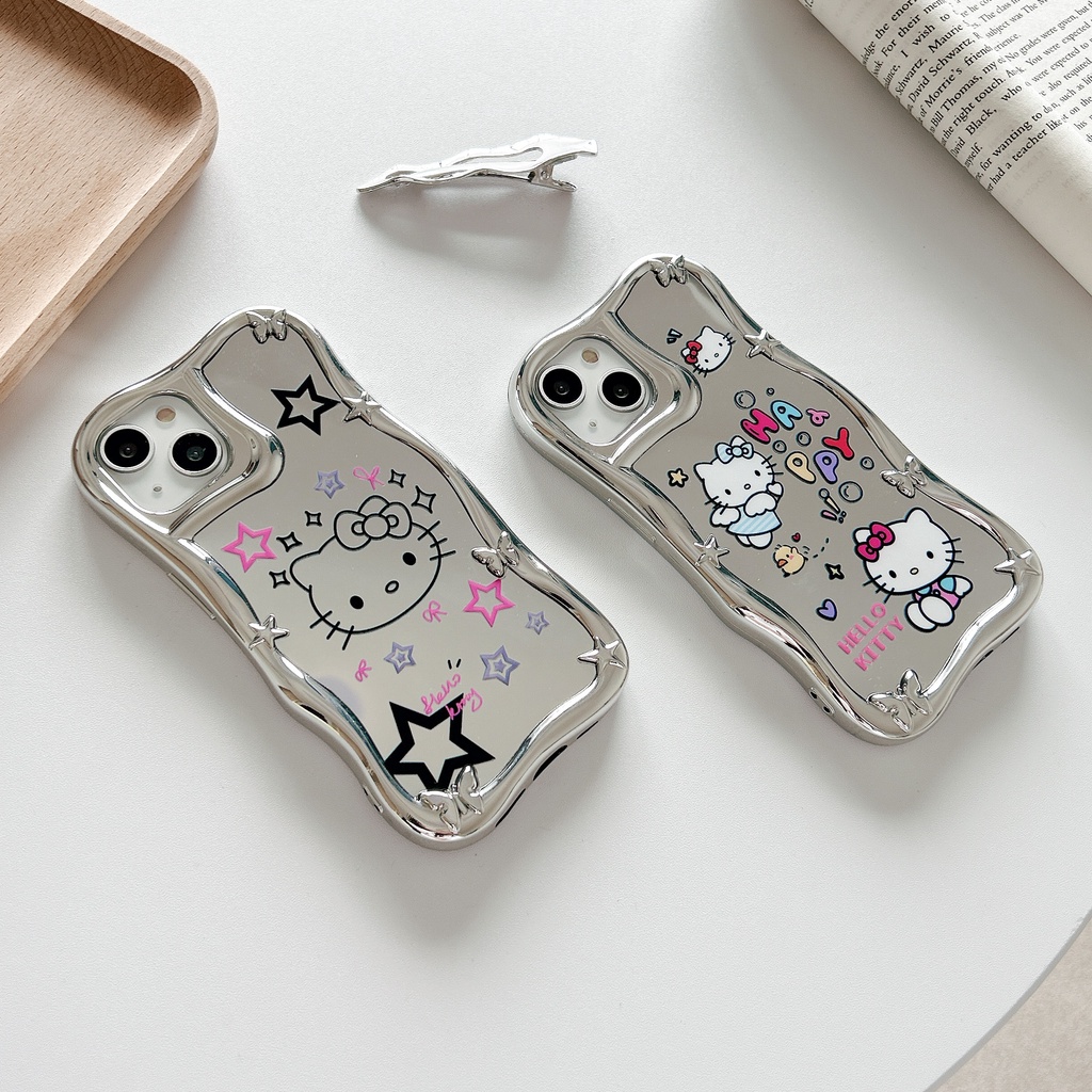 Ốp Điện Thoại PC Cứng Chống Sốc Mạ Điện Họa Tiết Hello Kitty Dễ Thương Cho iphone 14 13 12 11 Pro Max