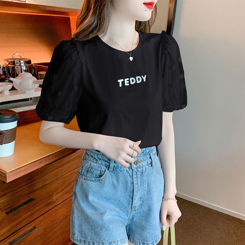 Tao women's fashion/áo ren/áo cộc tay nữ/Áo Thun Nữ/áo phông ngắn/áo thun kiểu/áo thun ôm/áo thun nữ hàn quốc/áo quảng châu nữ/