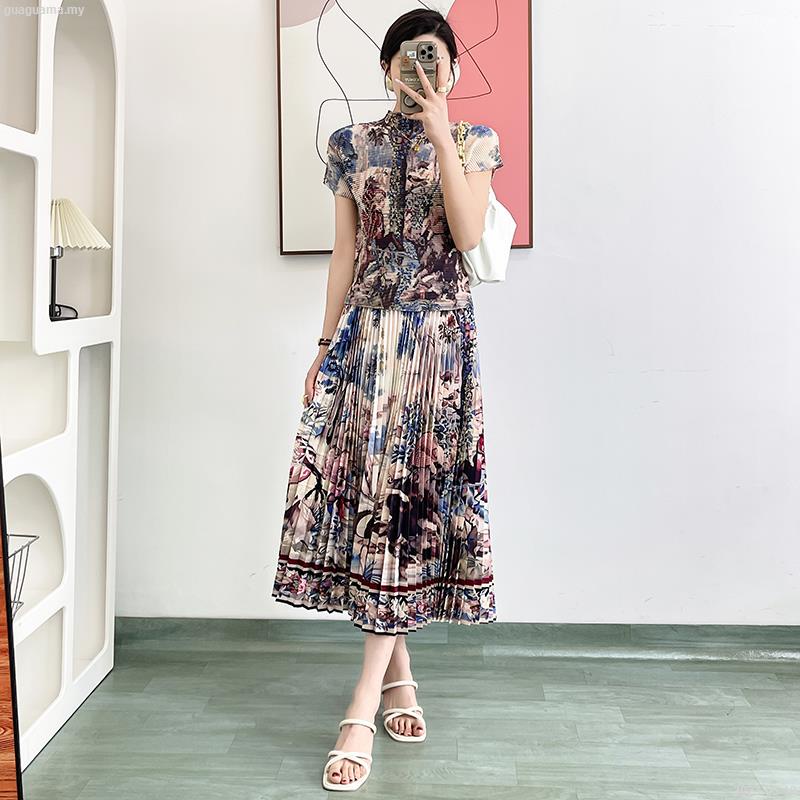 Bộ Áo Sơ Mi Dáng Ôm Xếp Ly + Chân Váy Xếp Ly Thời Trang Mùa Hè 2023-05 - 19 Cho Nữ 2023