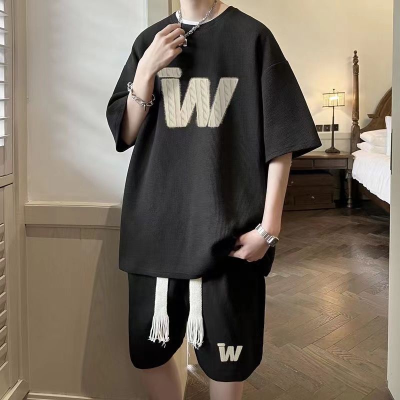 Set Áo Thun Ngắn Tay Form Rộng Và Quần Short Thời Trang Mùa Hè Dành Cho Nam