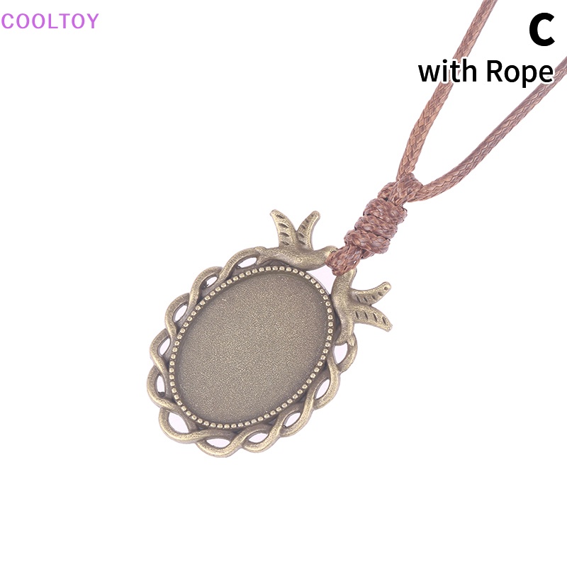 Cooltoy Đế Trống Hình Oval 18 * 25mm Làm Mặt Dây Chuyền DIY Kèm Dây Đeo Cổ Điển