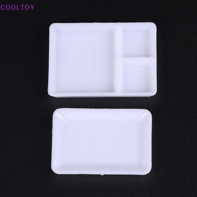 Cooltoy Set 12 Khay Đựng Thức Ăn Mini Màu Trắng Trang Trí Nhà Búp Bê