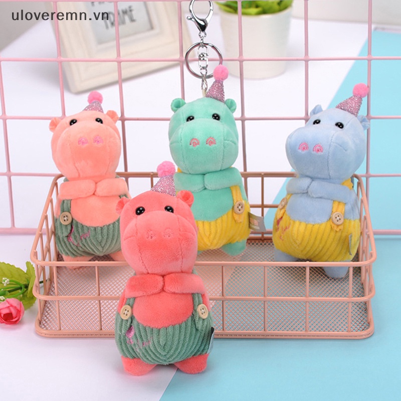 Móc Khóa Hình Hà Mã Nhồi Bông 12CM Dễ Thương