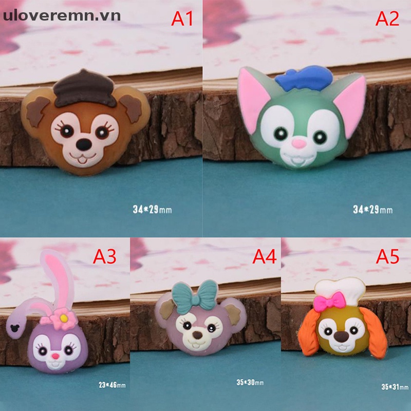 Bộ 5 Miếng Dán PVC Mềm Họa Tiết Hoạt Hình Màu Dạ Quang Trang Trí Điện Thoại DIY