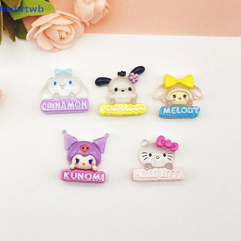Bộ 2 Phụ Kiện Trang Trí Hình Cinnamoroll Hello Kitty Kuromi Bằng Nhựa Phát Quang Độc Đáo Mới