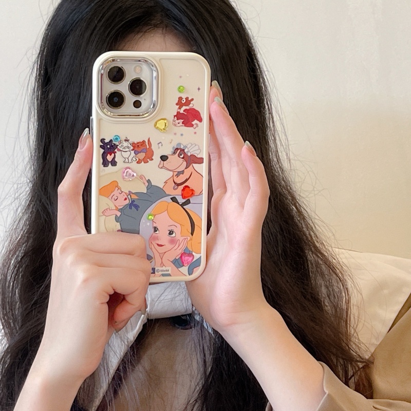 Ốp Điện Thoại Silicon Dẻo Mạ Điện Chống Sốc In Hình Công Chúa Hoạt Hình 3D Cho iPhone 14 13 12 11 Pro Max XS XR X