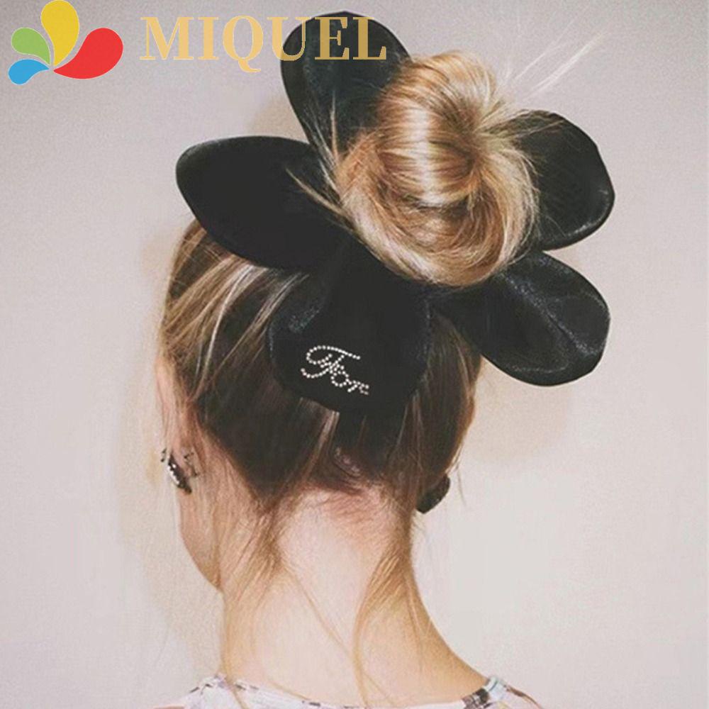 Dây Cột Tóc Vải Bản Lớn In Họa Tiết Hoa Ngọt Ngào Cho Nữ|Giá Đỡ Buộc Tóc Đuôi Ngựa Tiện Dụng