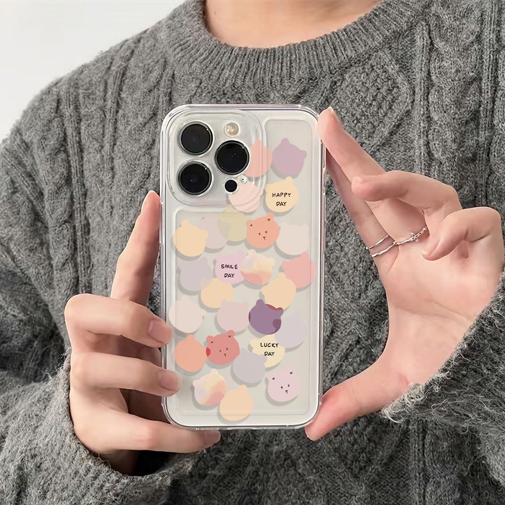 ✅Ốp Điện Thoại Mềm Chống Sốc Họa Tiết Đầu Gấu 6In Cho Apple Iphone 1278 Max Plus 13 1114 Pro