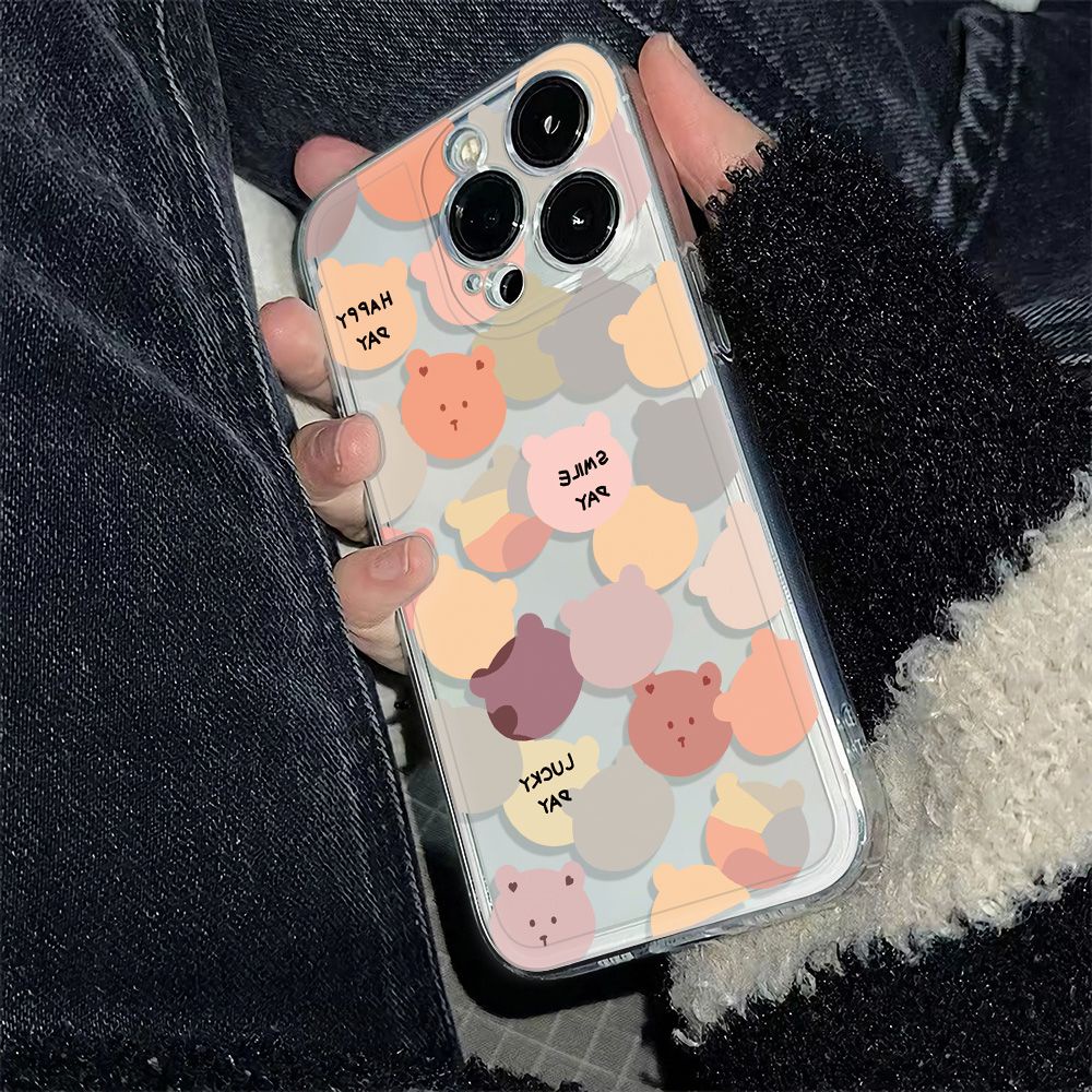✅Ốp Điện Thoại Mềm Chống Sốc Họa Tiết Gấu 33DW Cho Iphone 12 6 11 Plus 14 Pro 1378