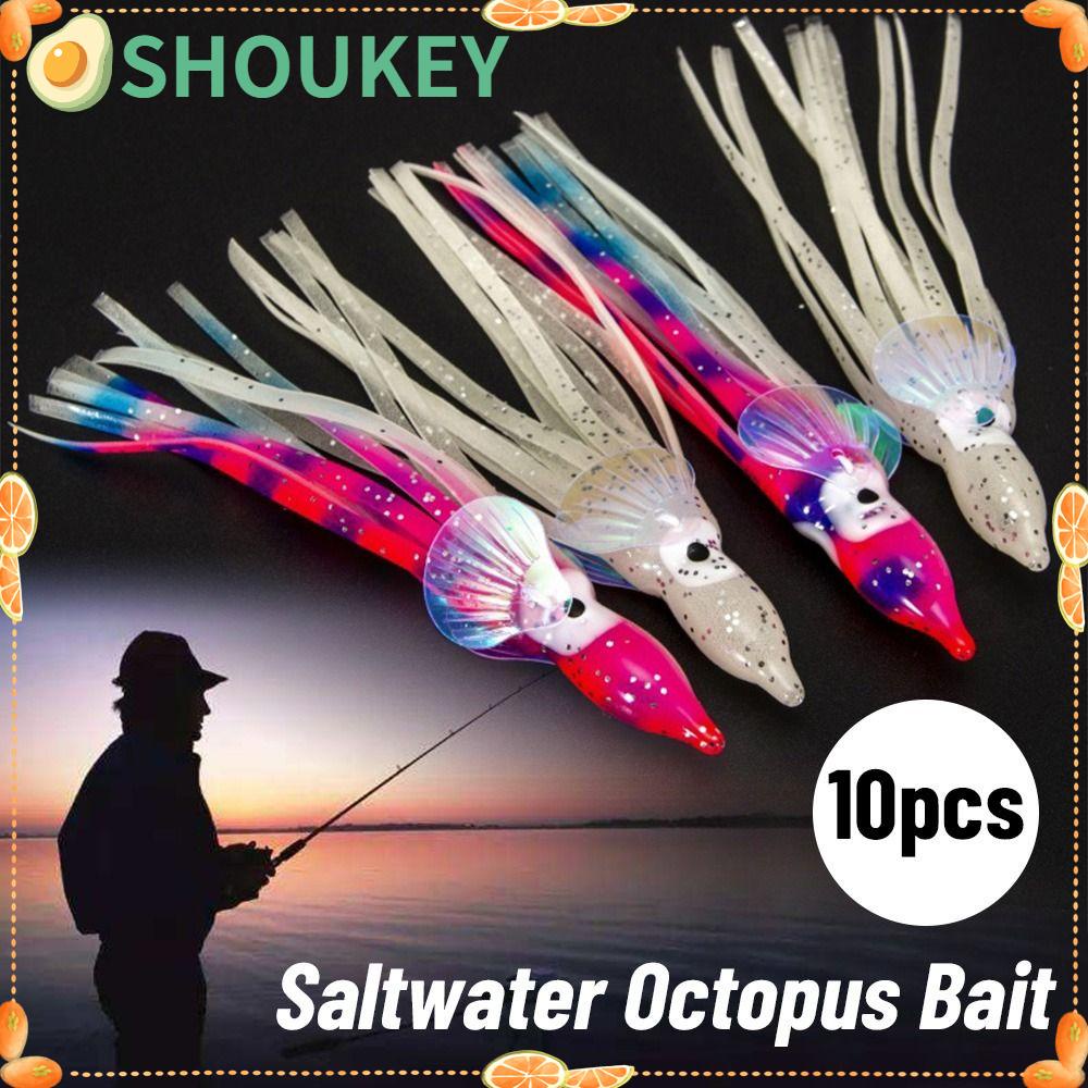 Bộ 10 Mồi Câu Cá Hình Bạch Tuộc Màu Sắc Ngẫu Nhiên 5 / 6 / 10cm