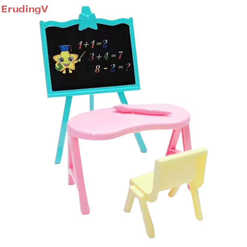 Bộ 4 Bút Chì Bảng Đen Viết Phấn Kích Thước 16cm Dùng Trang Trí Nhà Búp Bê