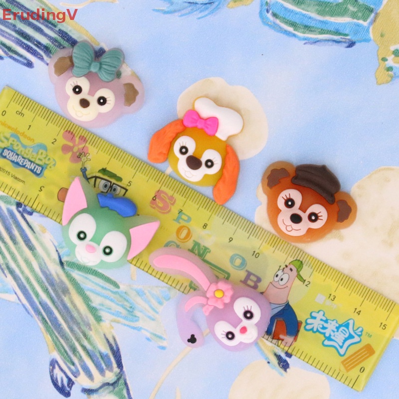 [ErudingV] Bộ 5 Miếng Dán Trang Trí Ốp Điện Thoại Bằng PVC Mềm Họa Tiết Hoạt Hình Màu Dạ Quang DIY