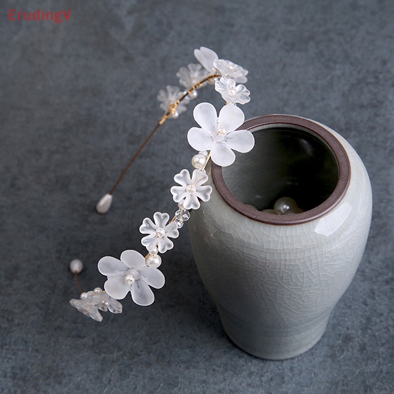 [ErudingV] Băng Đô Hoa Trắng Đính Ngọc Trai Thanh Lịch Thời Trang Cho Cô Dâu Ngày Cưới [Mới]