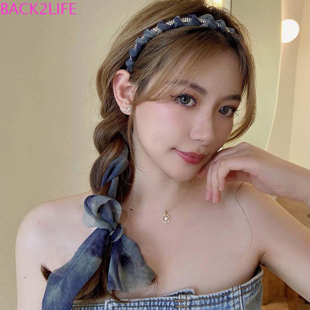 2 Băng Đô Cài Tóc In Họa Tiết Đơn Giản Thời Trang Mùa Hè Cho Nữ|Khăn Choàng Cổ Vải Lụa Họa Tiết Hoa Thời Trang