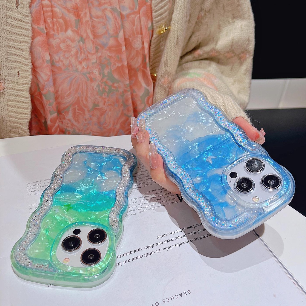 Ốp Điện Thoại TPU Mềm Trong Suốt Chống Sốc Phối Kim Tuyến Nước Cho iPhone 12 13 14 Pro Max