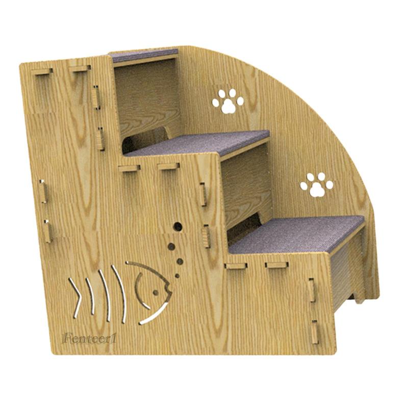 Bậc Thang Leo Bằng Gỗ Chống Trượt Cho Thú Cưng Chó Mèo 1