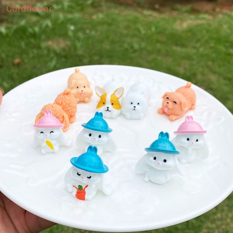 Bộ 2 Đồ trang trí Cún / Thỏ Dạ Quang Mini Trang Trí Tiểu Cảnh Mới