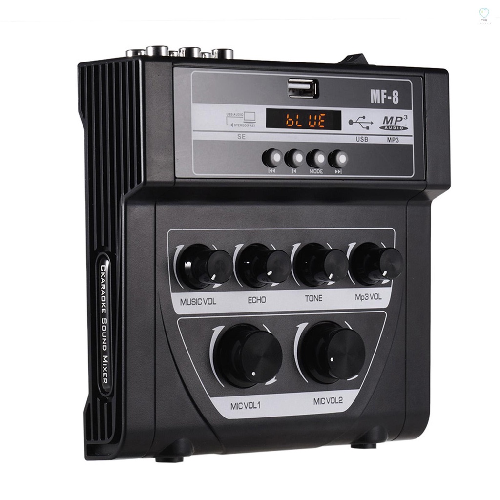 Bộ Trộn Âm Thanh Karaoke Mini Hai Đầu Vào Hỗ Trợ BT Ghi Âm MP3 Cho TV