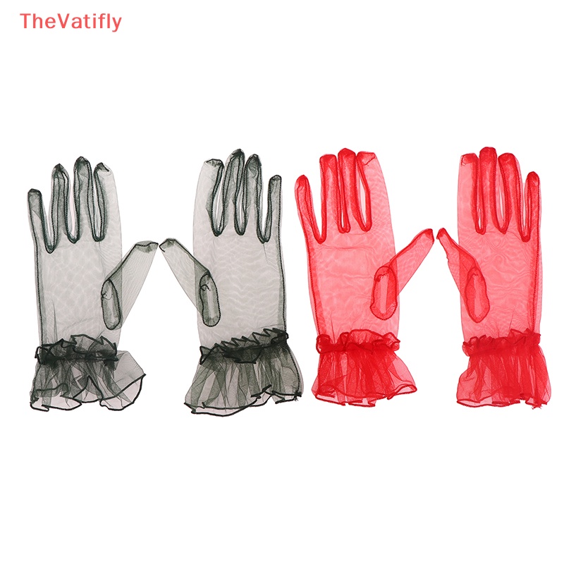 Găng Tay Lưới Mỏng Ngắn Trong Suốt Cho Nữ