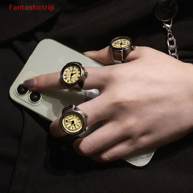 [Fantastictrip] Nhẫn Đồng Hồ Co Giãn Phong Cách Punk Hip hop Cá Tính Cho Cặp Đôi