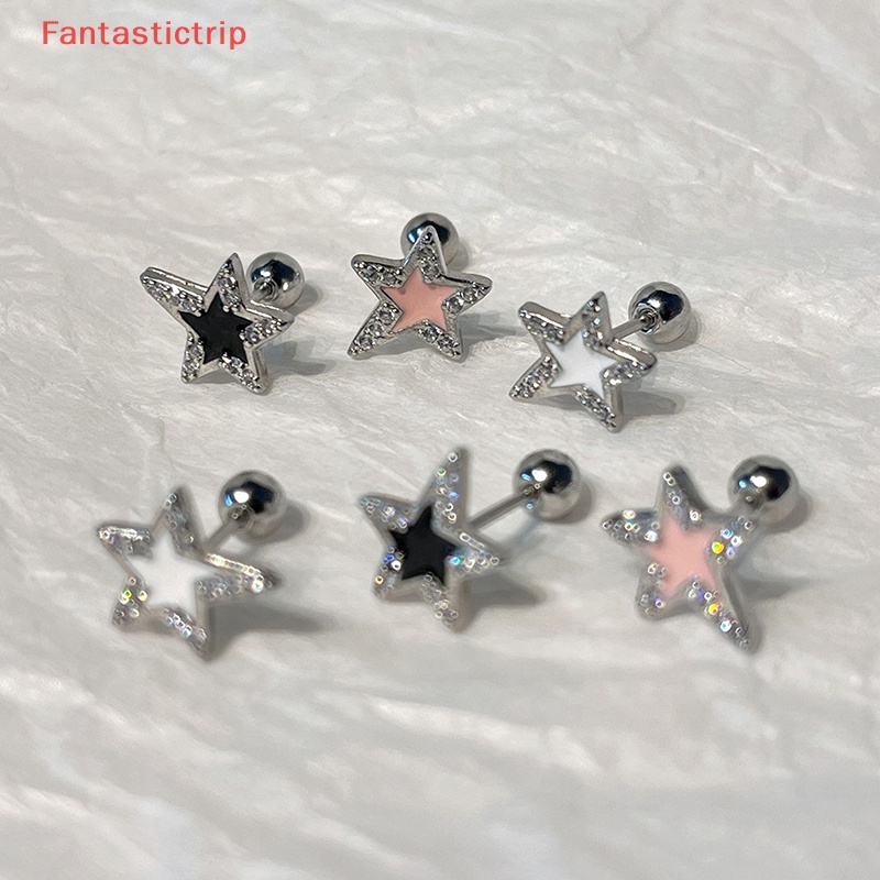 1 Đôi Bông Tai Đính Đá Zircon Hình Ngôi Sao Thời Trang Dành Cho Nữ