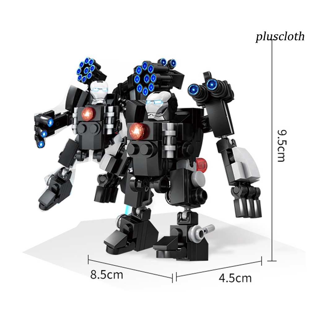 < Plus > Đồ Chơi Đồ trang trí Lắp Ráp Chiến Binh Mecha Bằng Nhựa Màu Đen Có Khớp Cử Động DIY Làm Quà Tặng Cho Bé