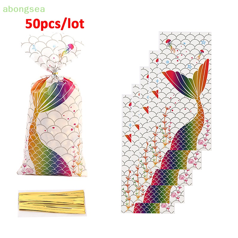 Set 50 Túi Đựng Kẹo Hình Đuôi Nàng Tiên Cá