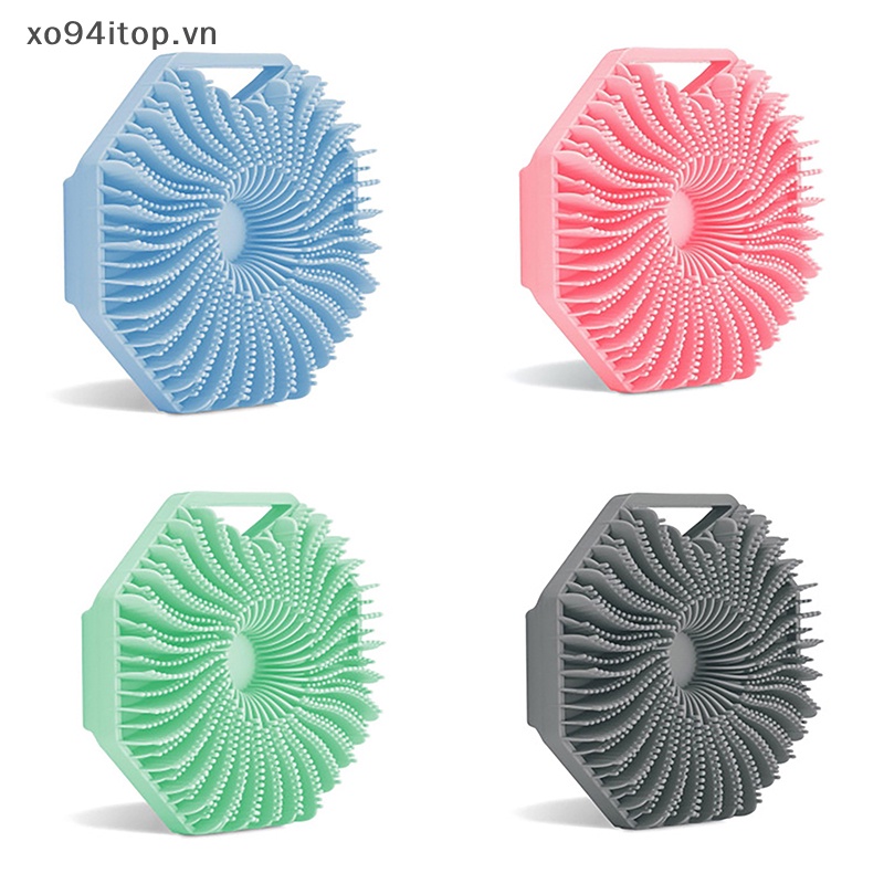 Xoitop 1 Bàn Chải Chà Cơ Thể Bằng Silicon Đa Giác Có Tay Cầm Tiện Dụng