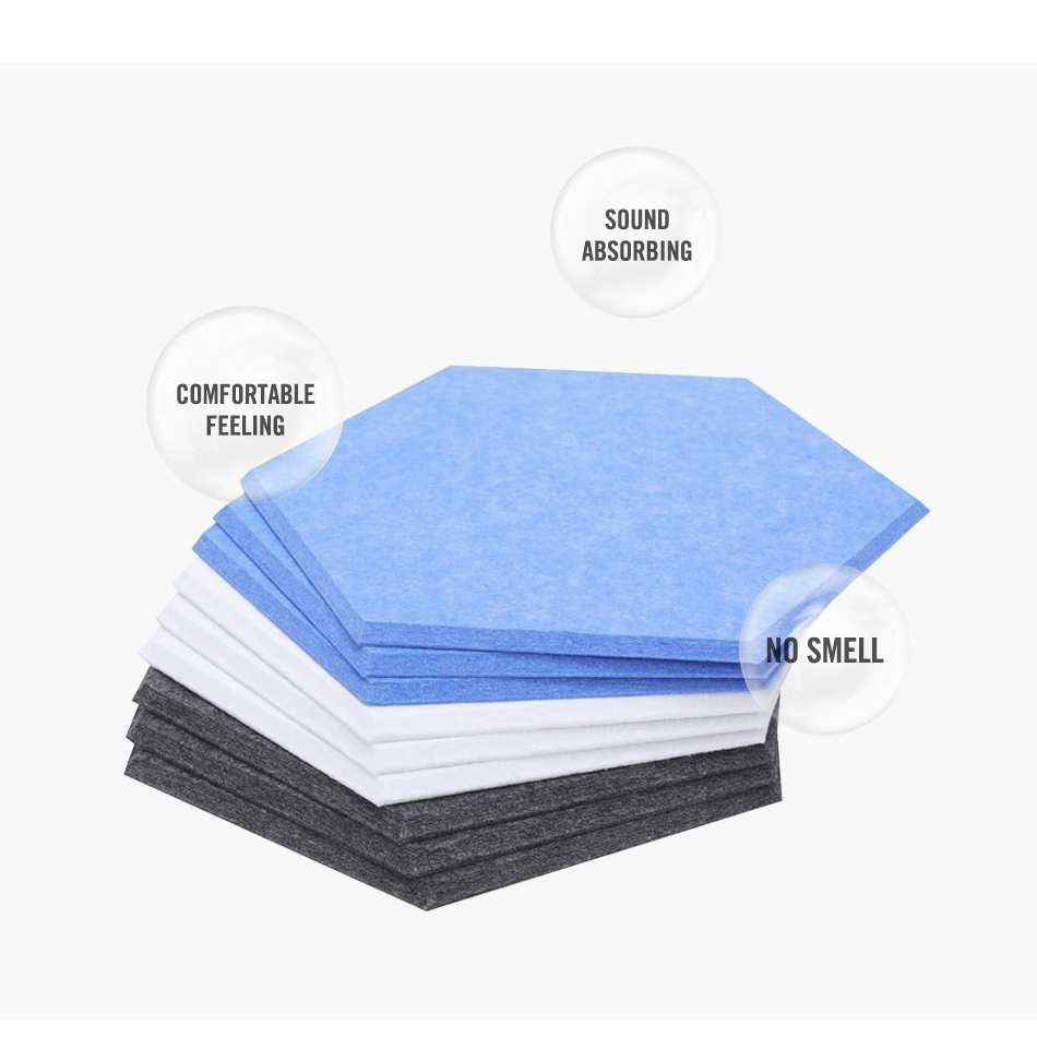 1 Tấm Xốp Cách Âm Tự Dính Hình Lục Giác Chống Ồn Cho Tường Acoustic