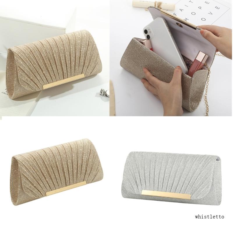 Ví Cầm Tay Dự Tiệc Cưới Phối Dây Xích Tháo Rời Được Sang Trọng Cho Nữ